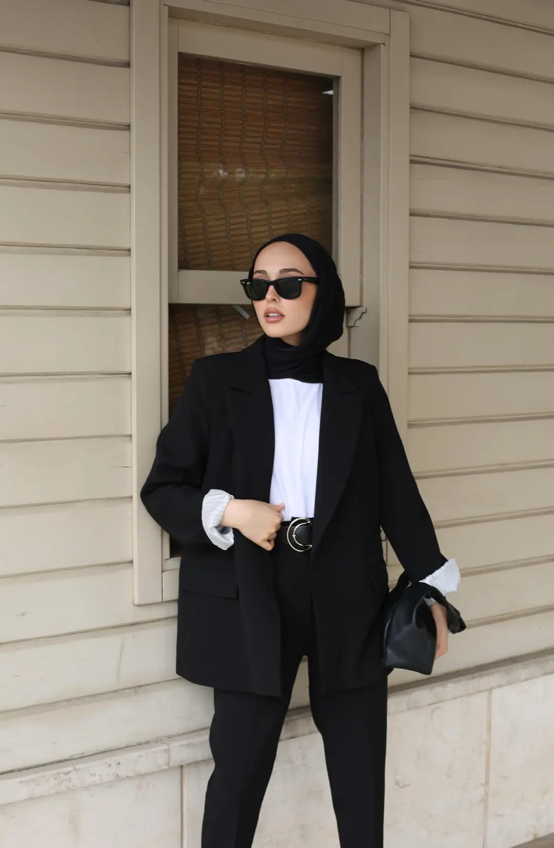 Kolu Katlamalı Blazer Ceket Siyah