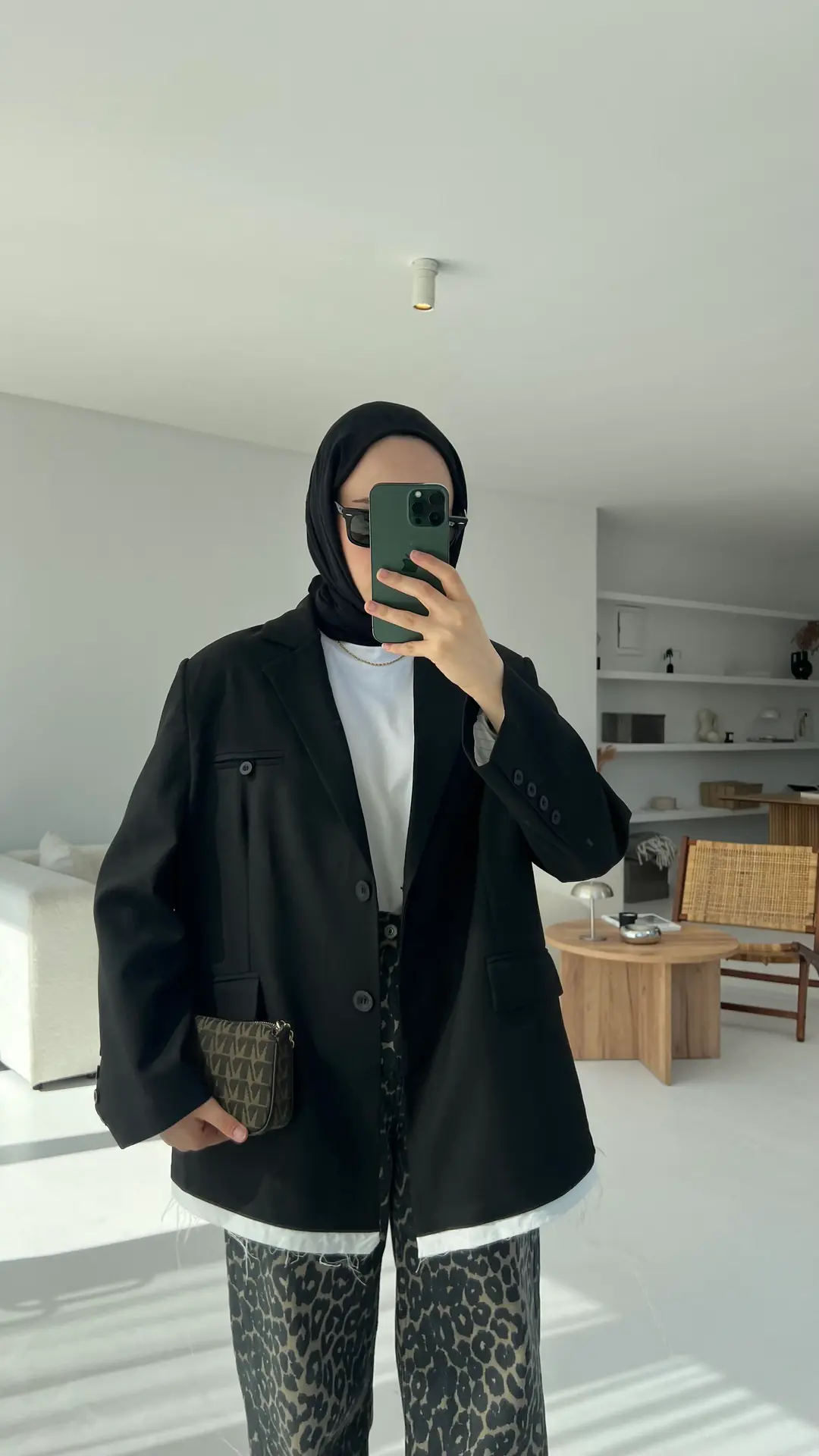 Arkası Baskılı Blazer Ceket Siyah