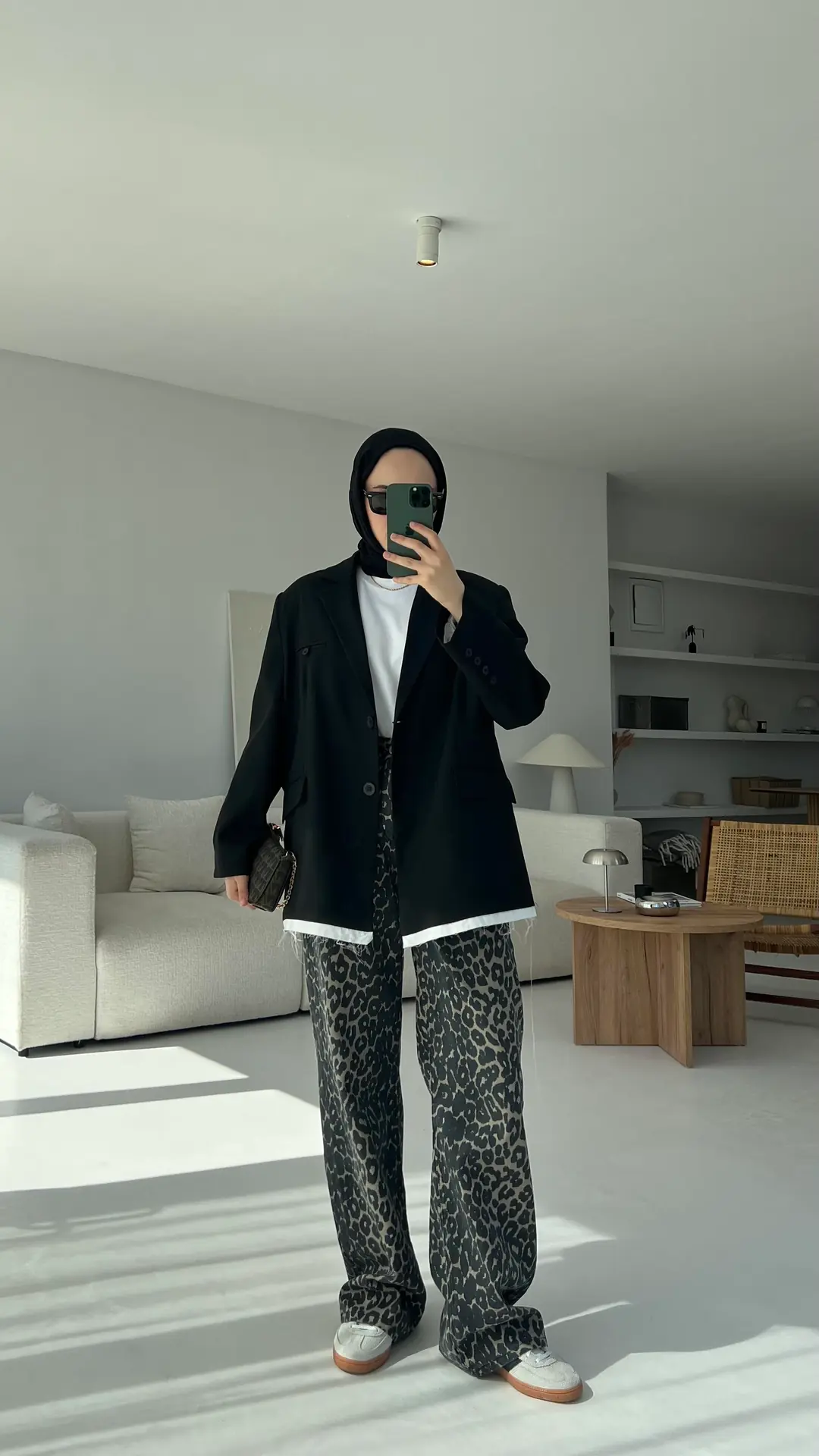 Arkası Baskılı Blazer Ceket Siyah