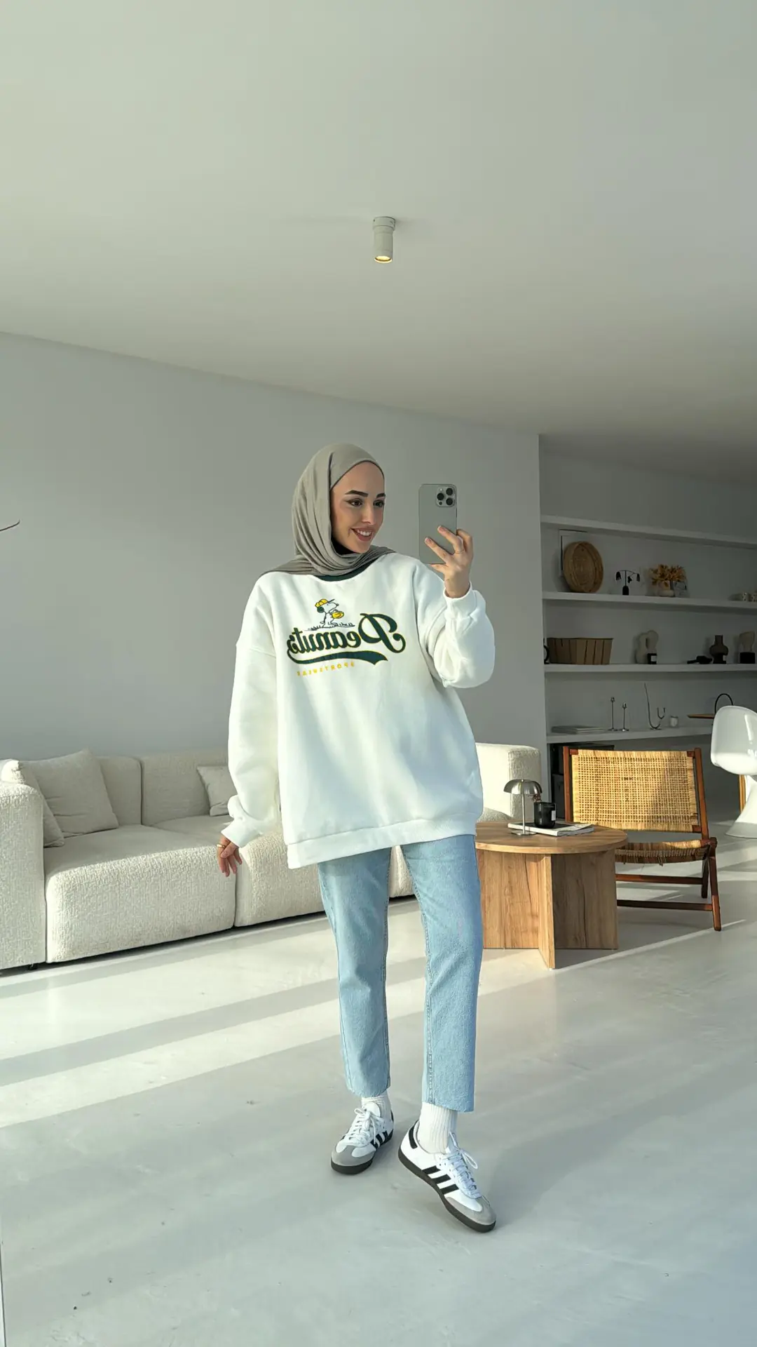 Peanuts Baskılı Oversize Sweatshirt