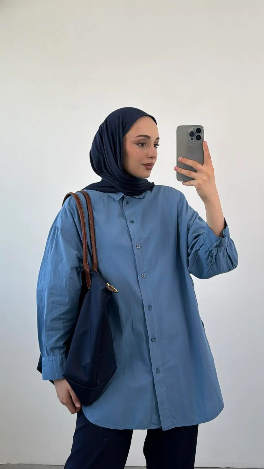 Yıkamalı Cotton Gömlek İndigo