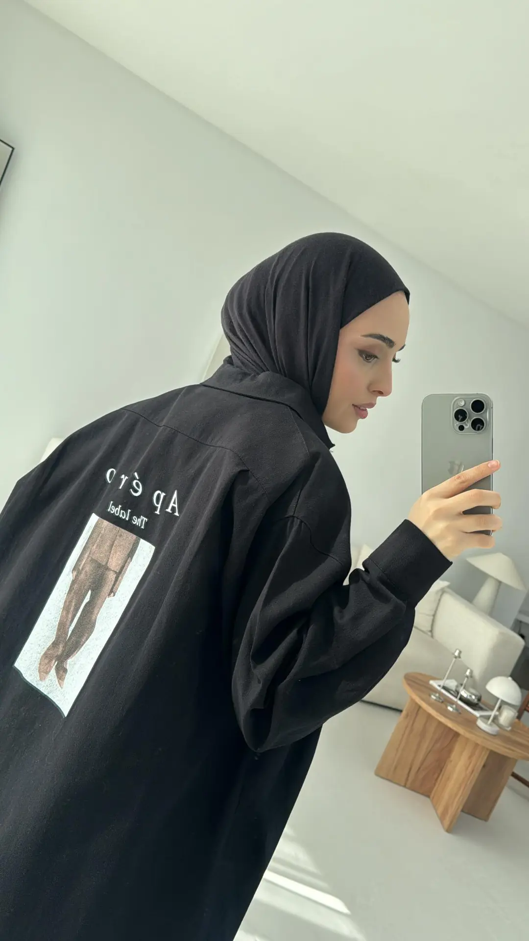 Apero Baskılı Gabardin Ceket Siyah