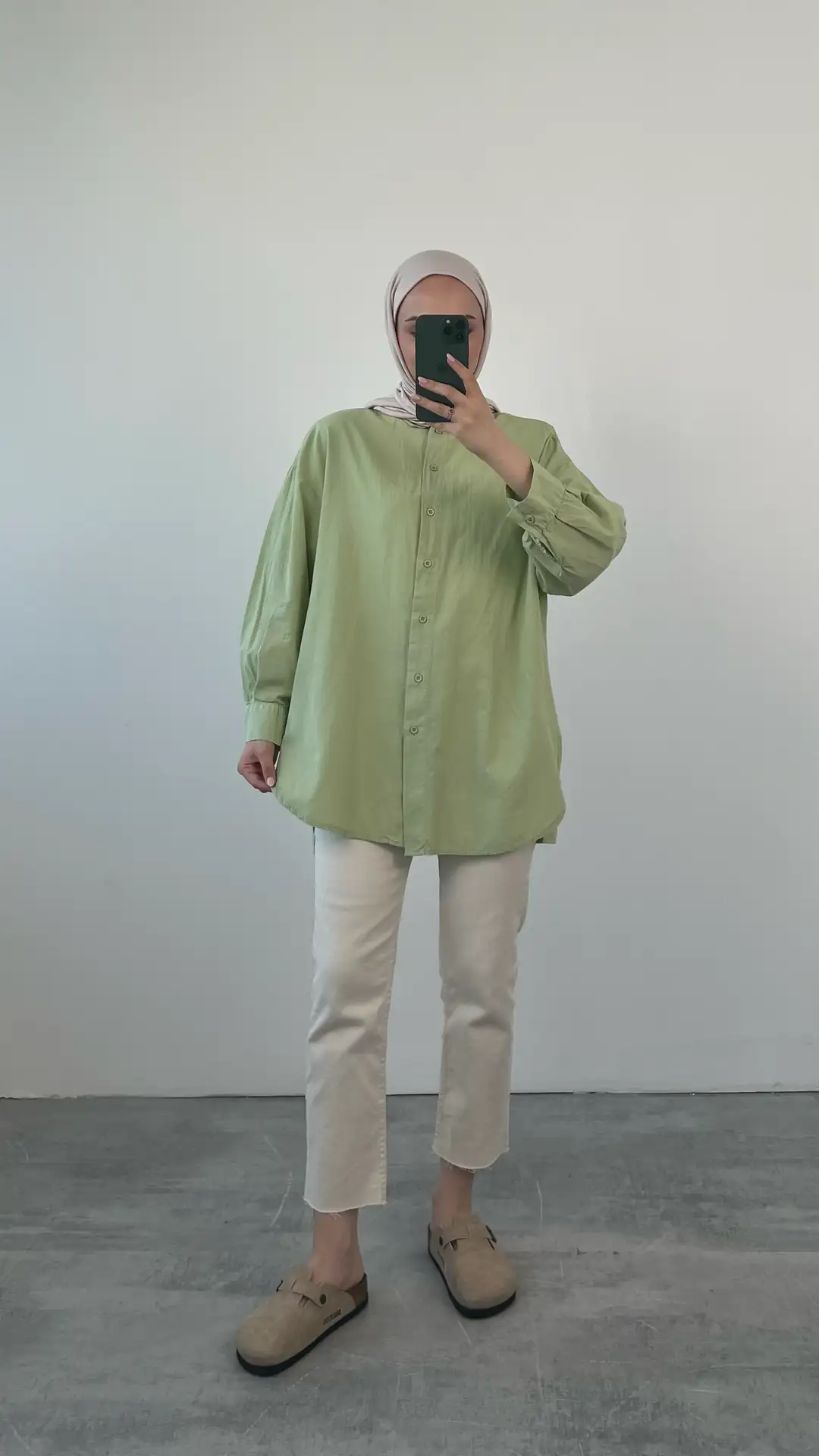 Yıkamalı Cotton Gömlek Mint