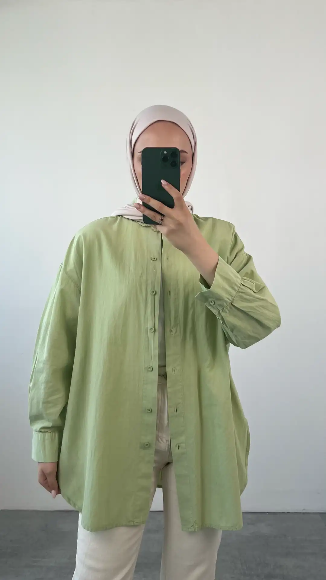 Yıkamalı Cotton Gömlek Mint