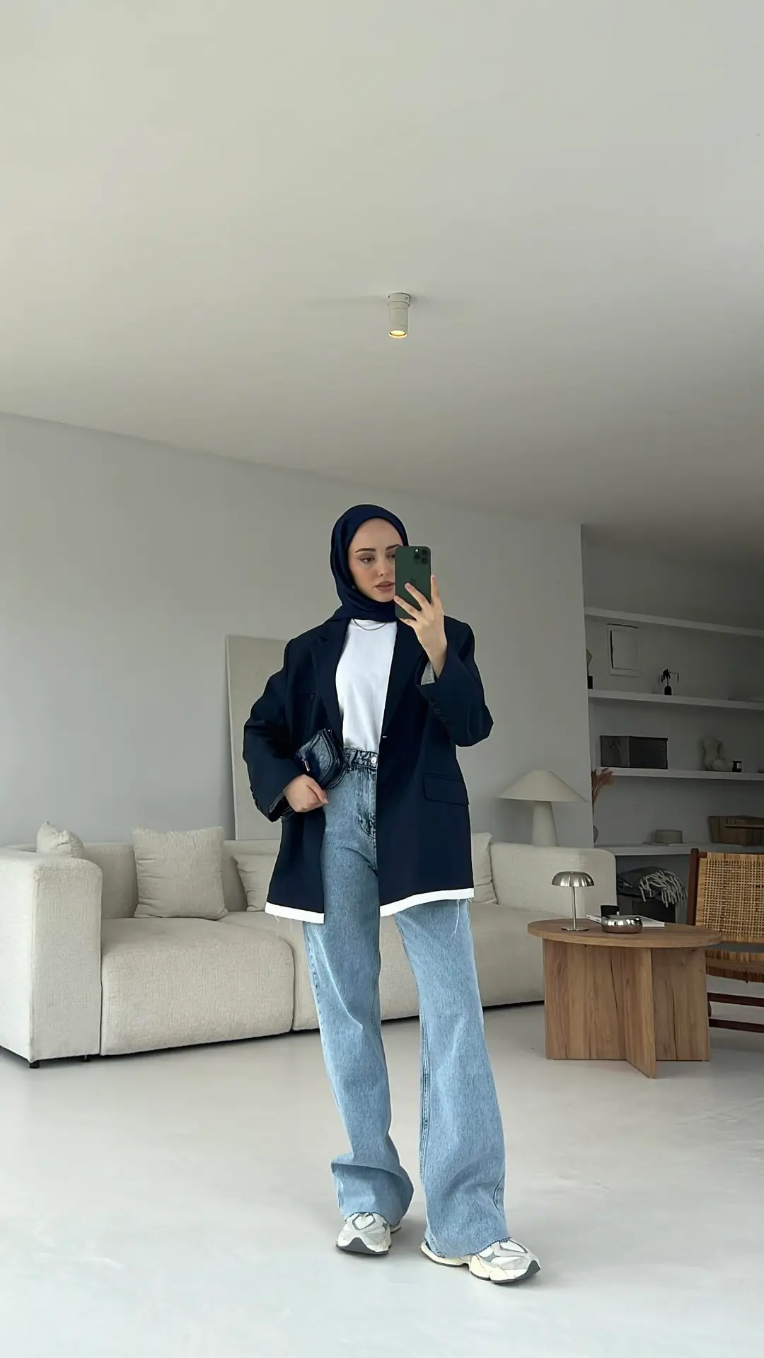 Arkası Baskılı Blazer Ceket Lacivert