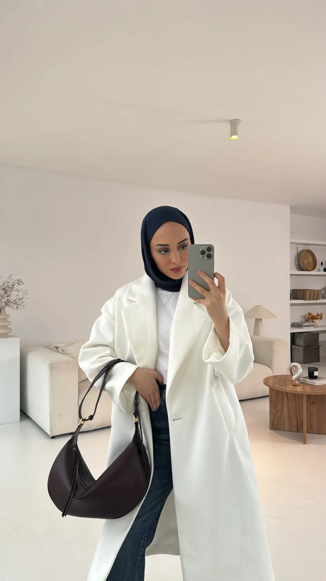 Premium Kaşe Kaban Beyaz