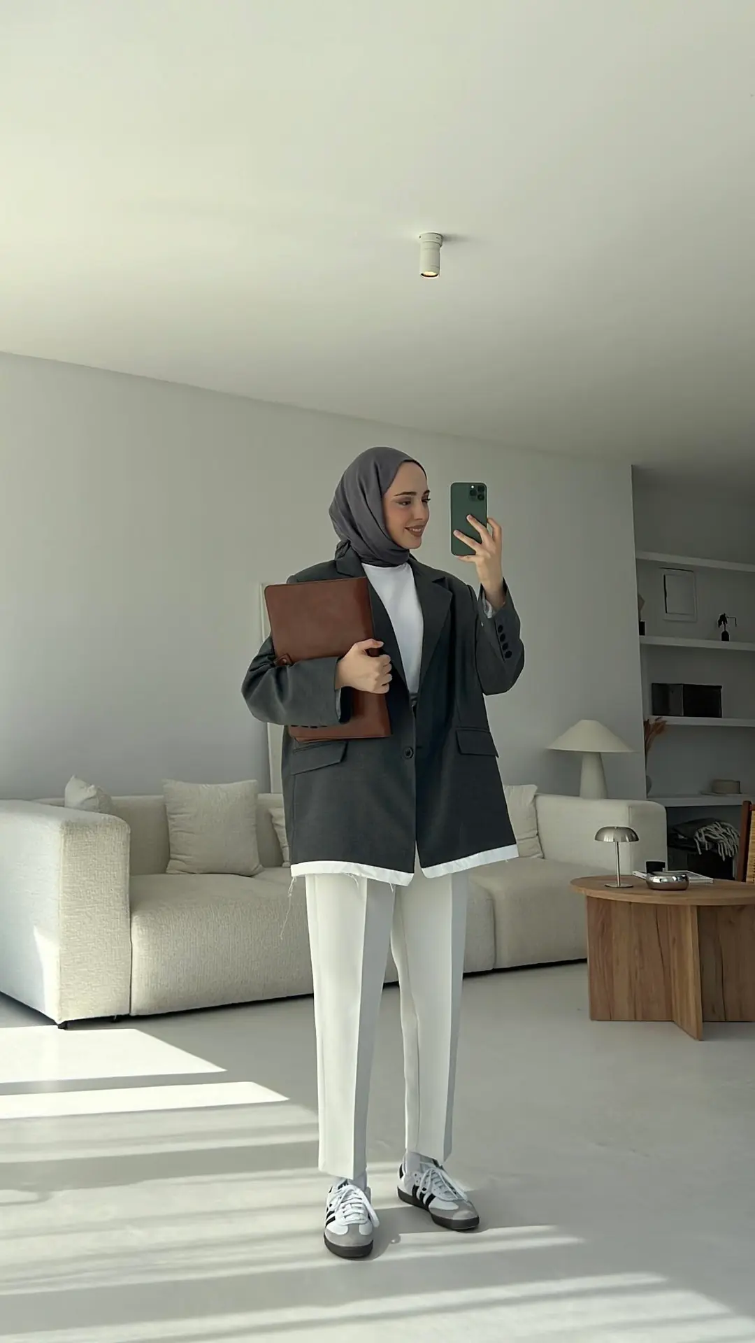 Arkası Baskılı Blazer Ceket Antrasit