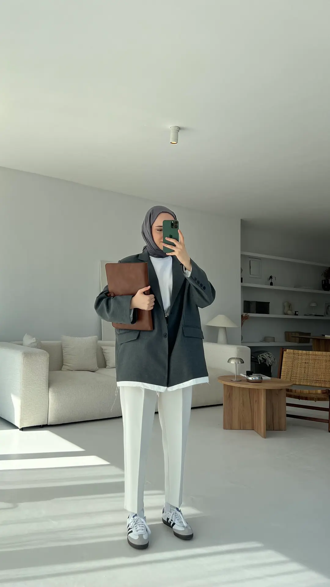 Arkası Baskılı Blazer Ceket Antrasit