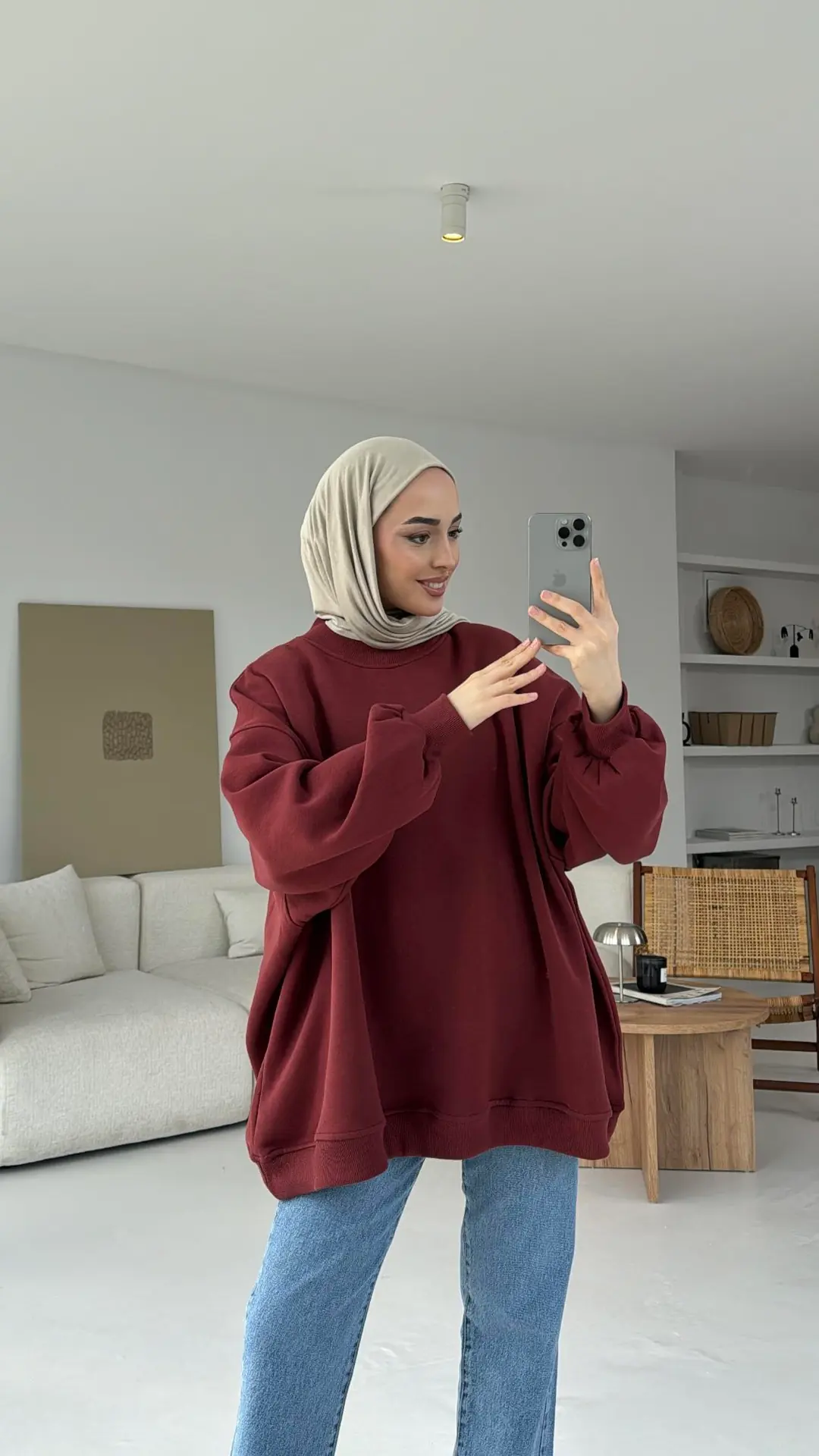 Oversize Üç İplik Sweatshirt