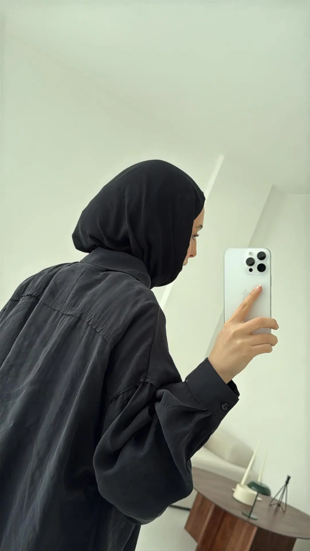 Tencel Pis Dikiş Oversize Siyah Gömlek
