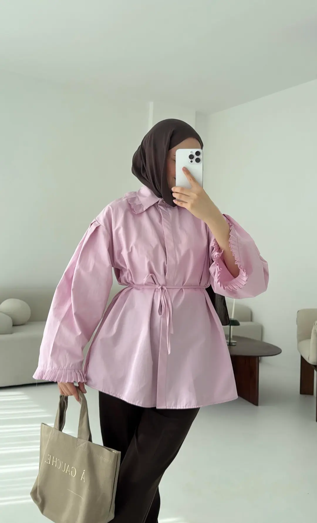 Pilise Detaylı Gömlek Pembe