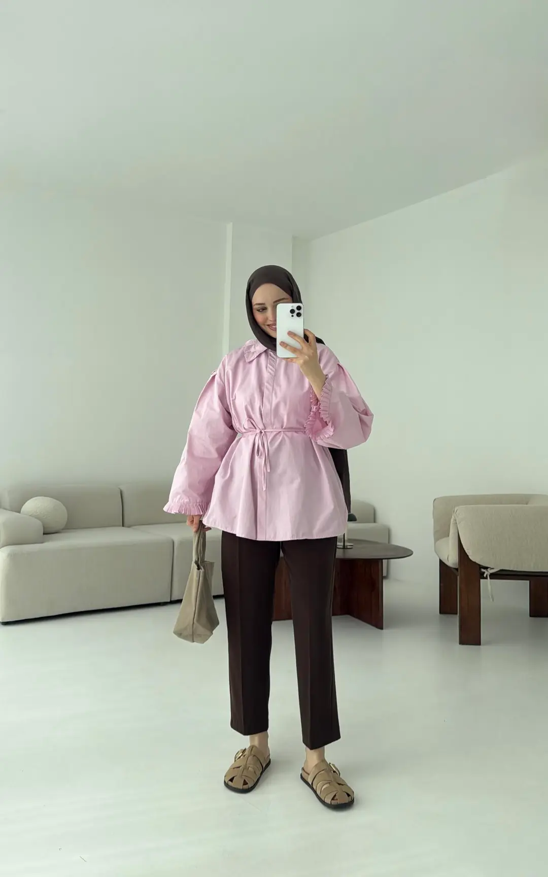 Pilise Detaylı Gömlek Pembe