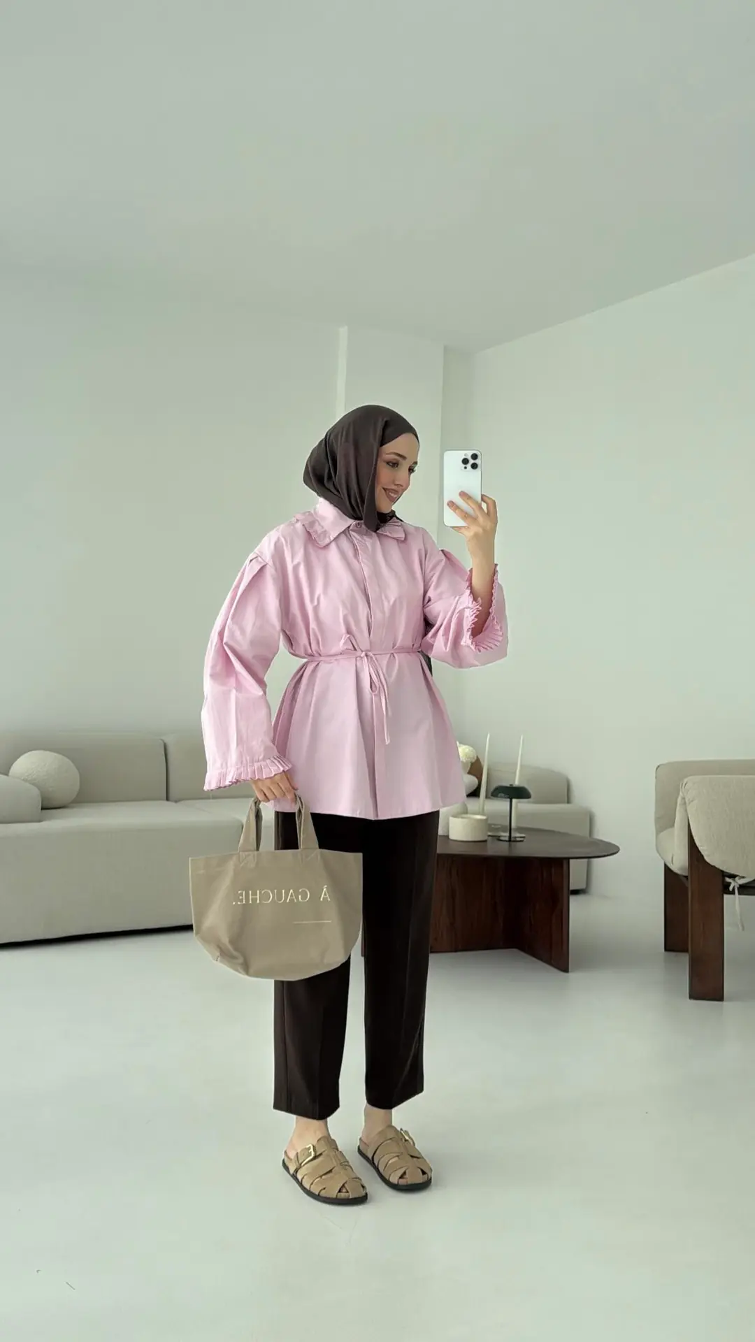 Pilise Detaylı Gömlek Pembe