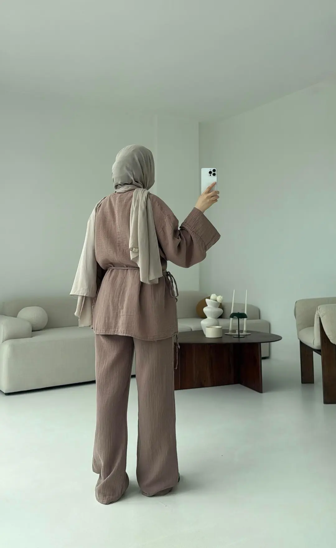 Müslin Yandan Baglamalı Takım Gül Kurusu
