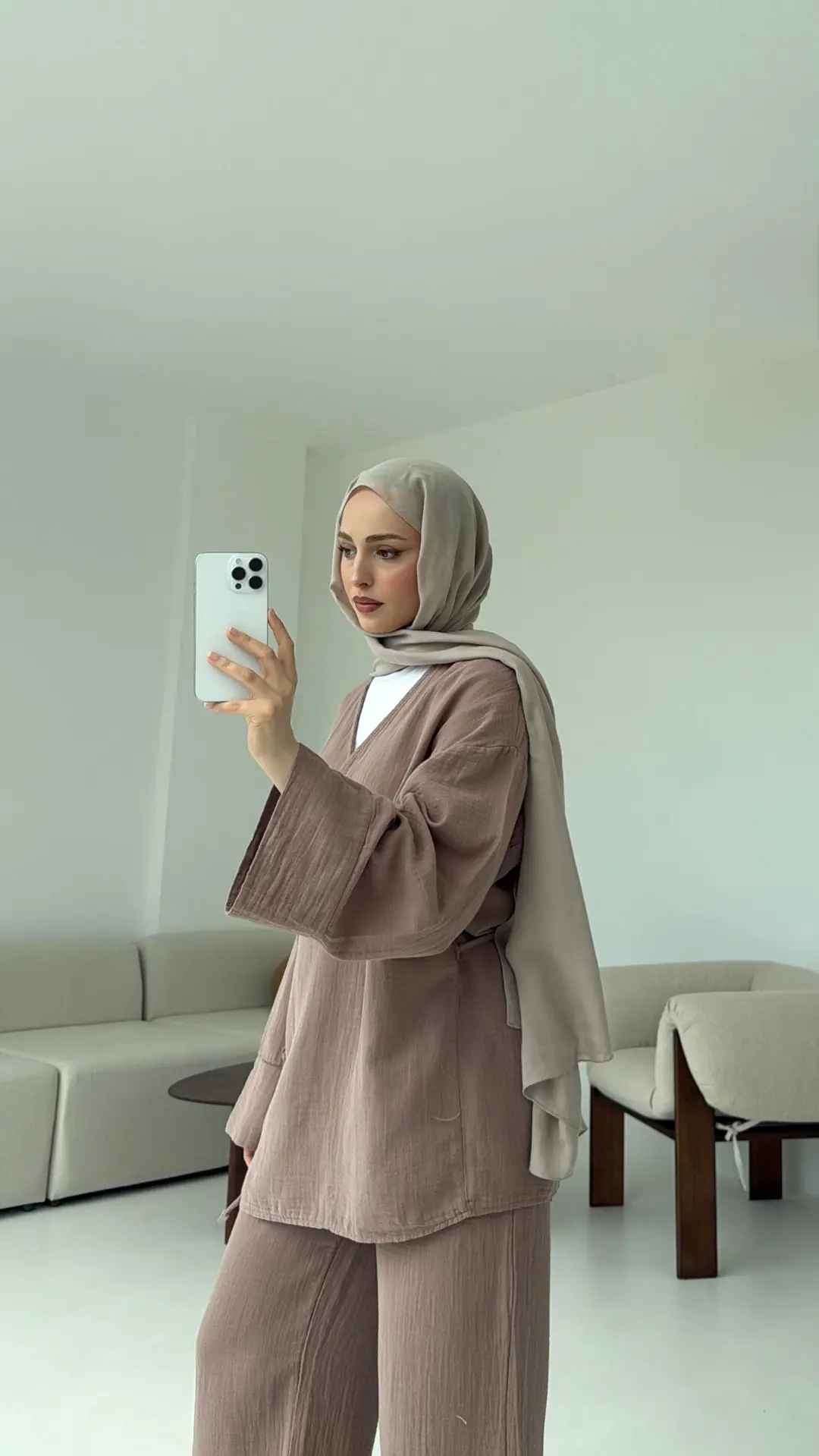 Müslin Yandan Baglamalı Takım Gül Kurusu