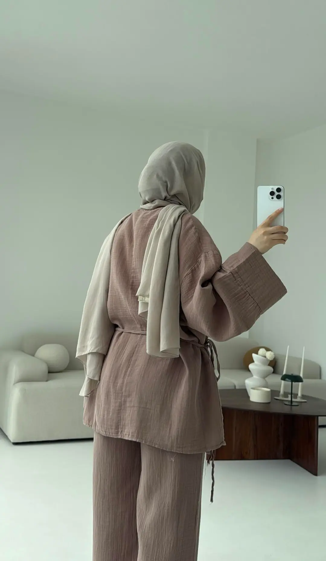 Müslin Yandan Baglamalı Takım Gül Kurusu