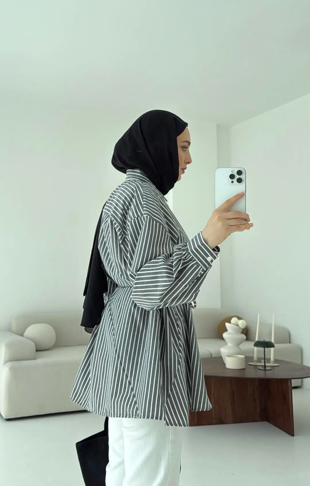 Volanlı Çizgili Gömlek