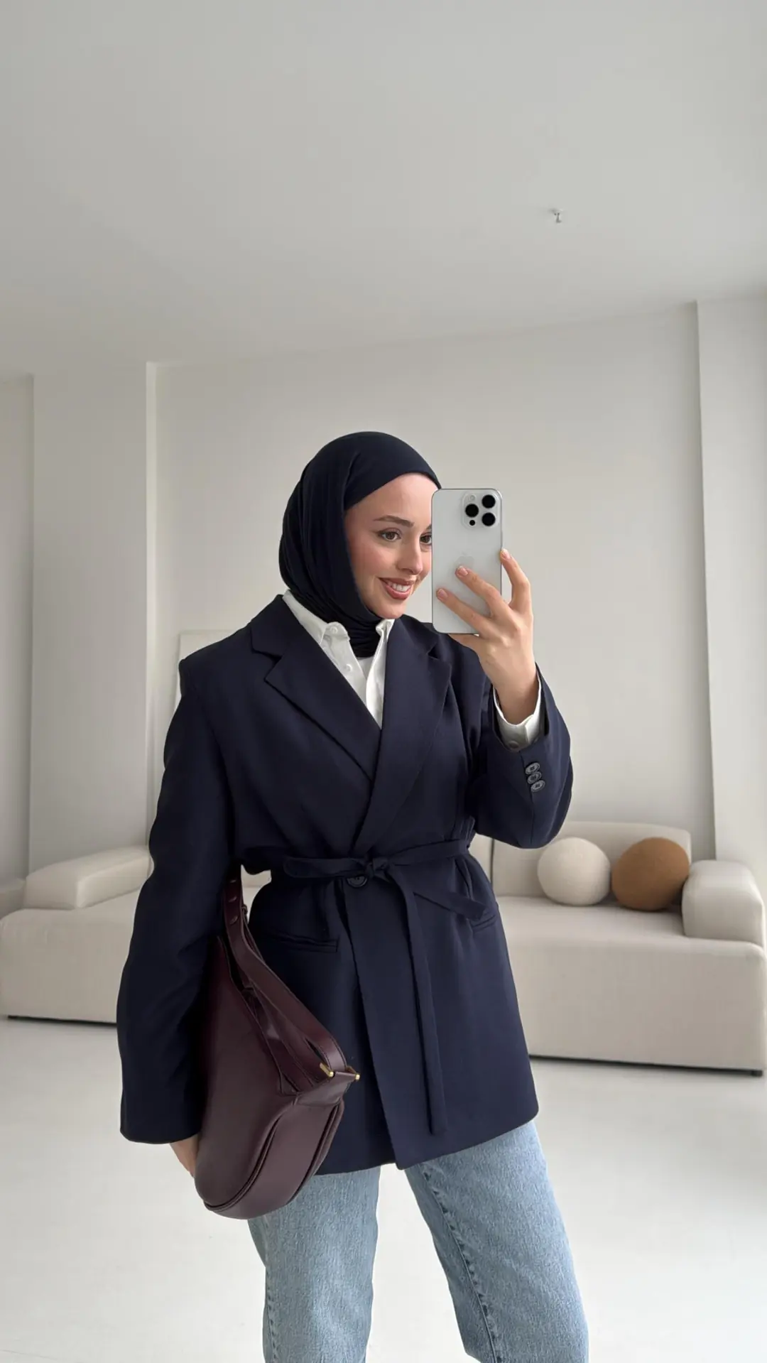 Bağlamalı Blazer Ceket Lacivert
