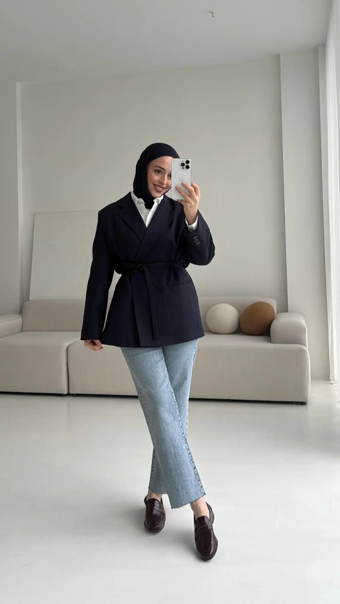 Bağlamalı Blazer Ceket Lacivert