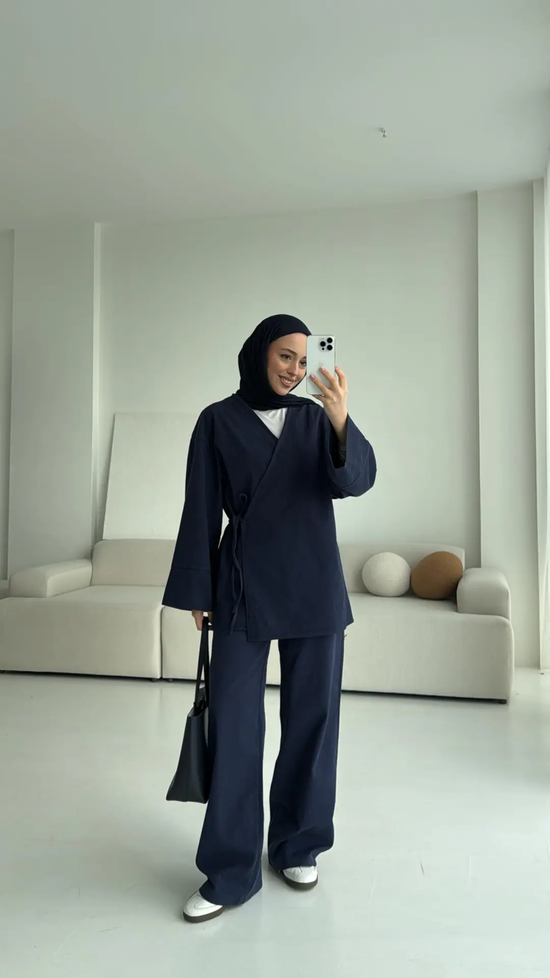 Lacivert Gabardin Kimono Takım