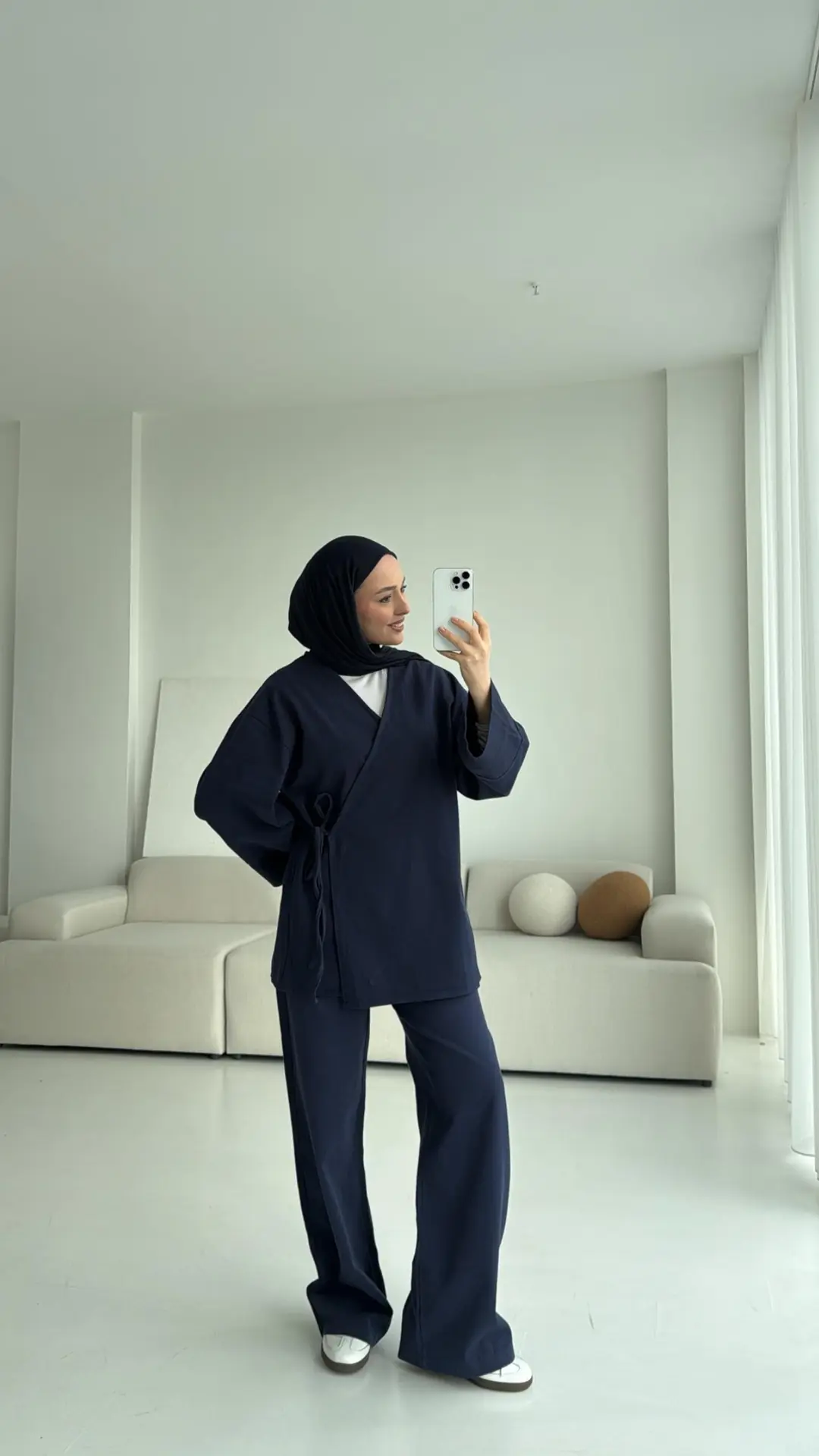 Lacivert Gabardin Kimono Takım