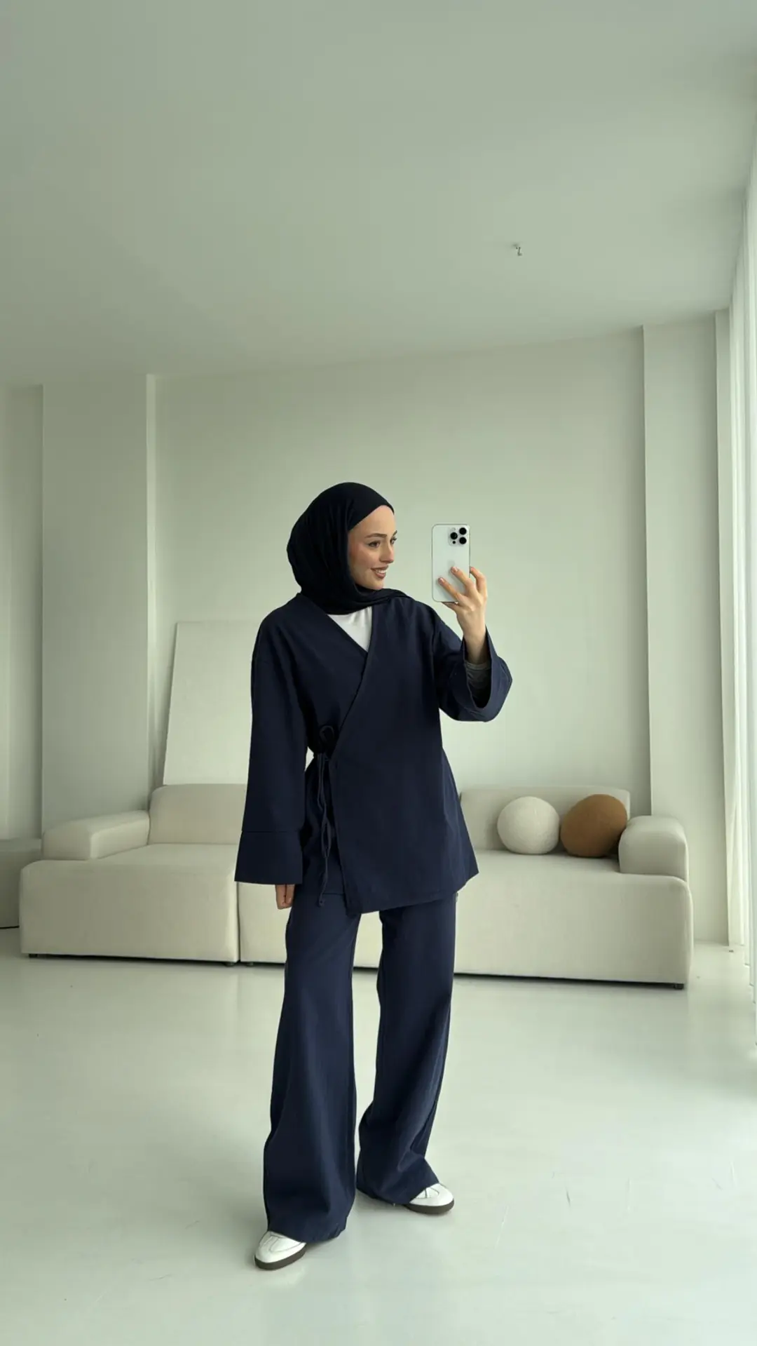 Lacivert Gabardin Kimono Takım