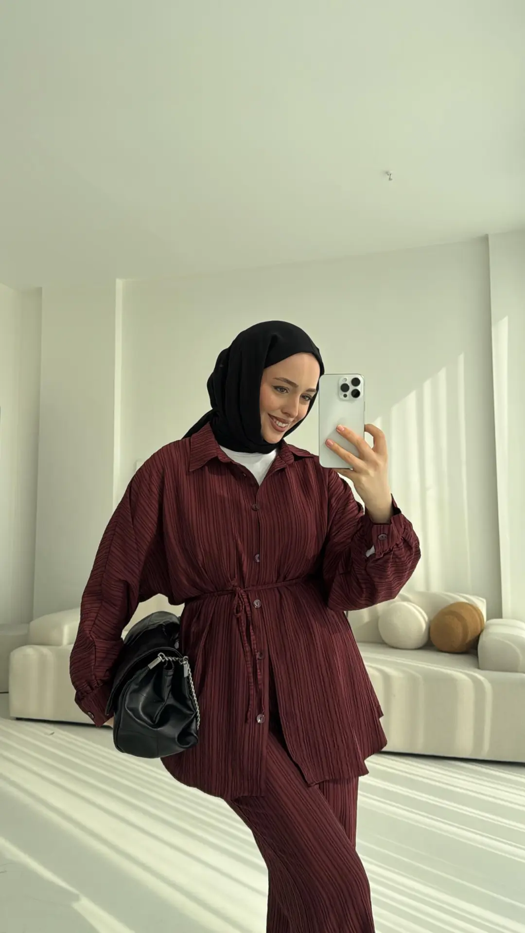 Kıraşlı Gömlekli Takım Bordo