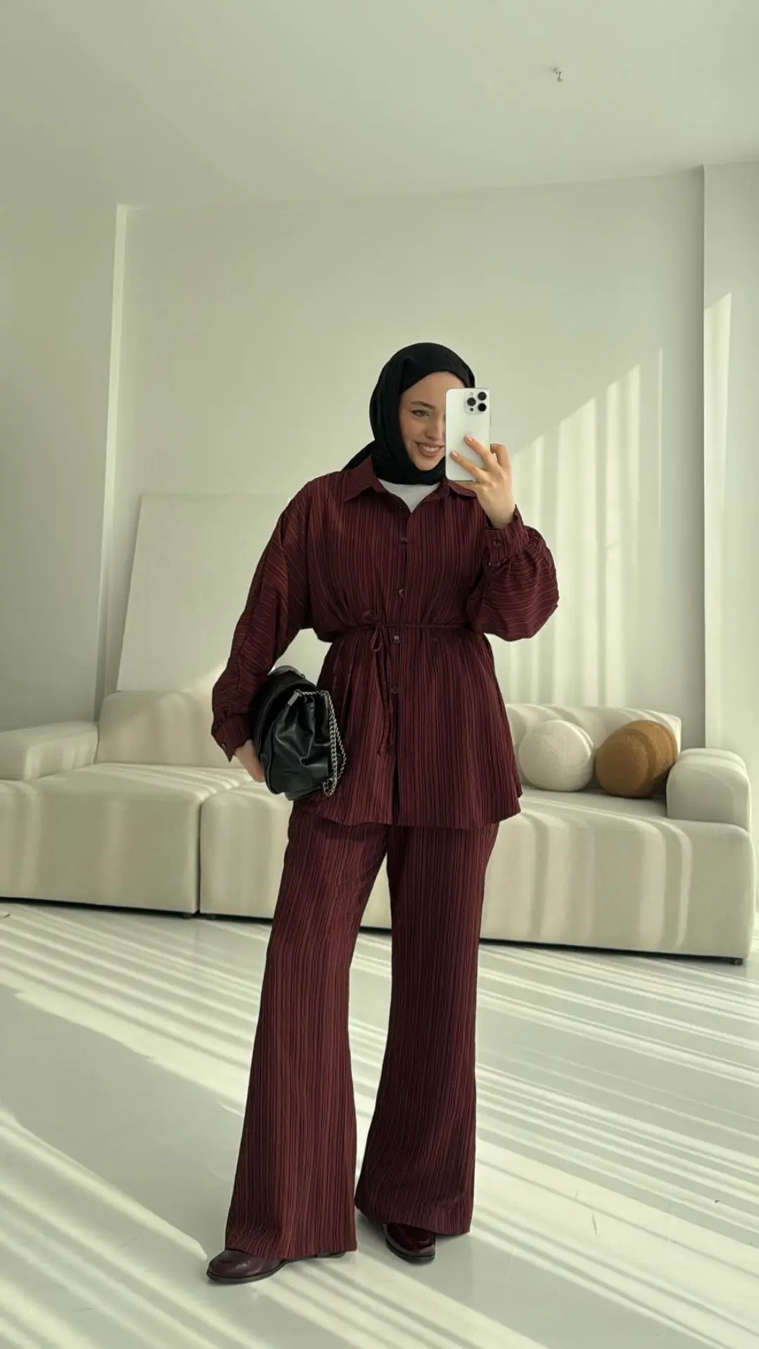 Kıraşlı Gömlekli Takım Bordo