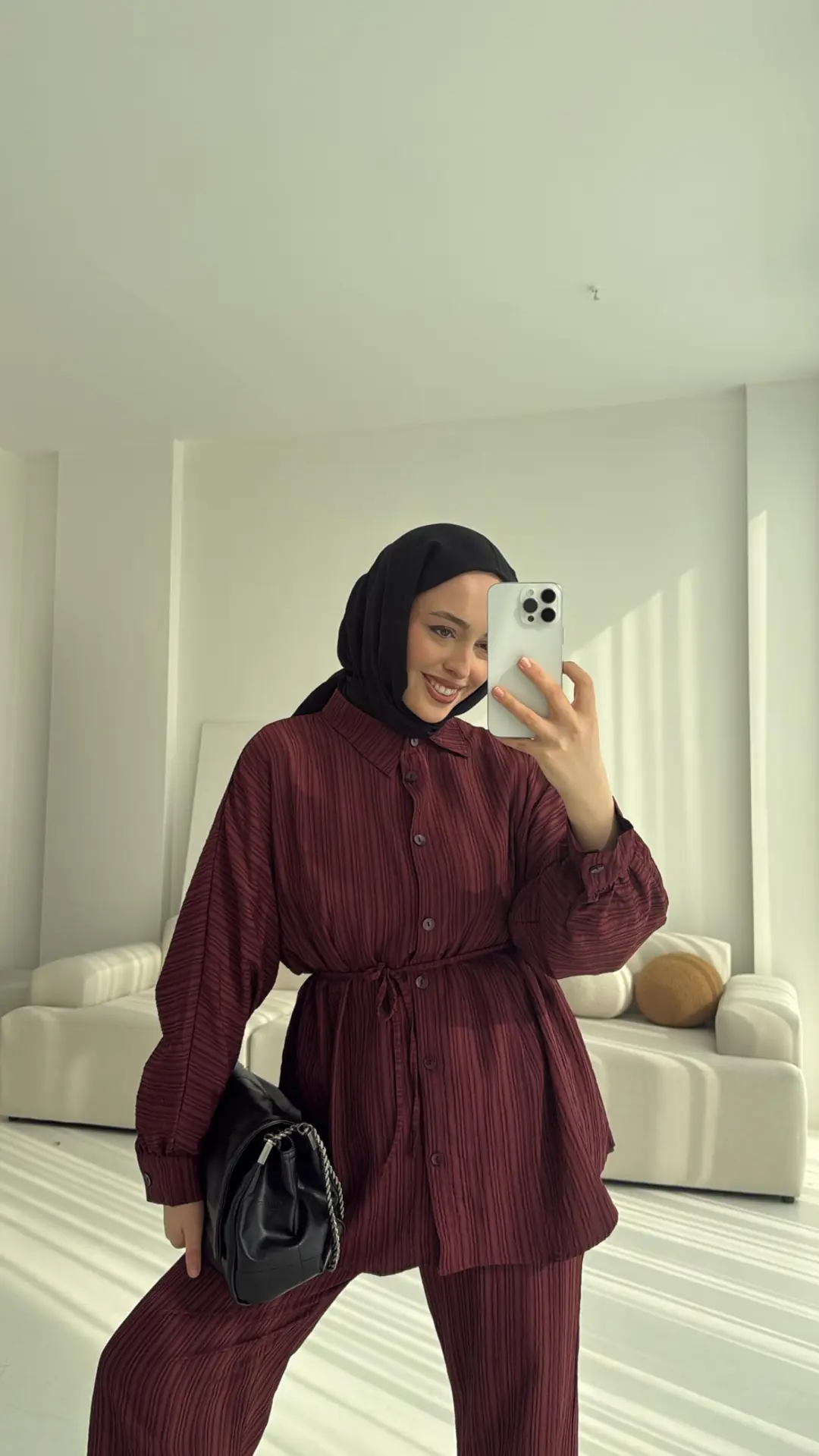 Kıraşlı Gömlekli Takım Bordo