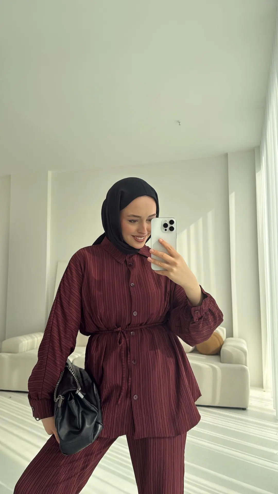 Kıraşlı Gömlekli Takım Bordo