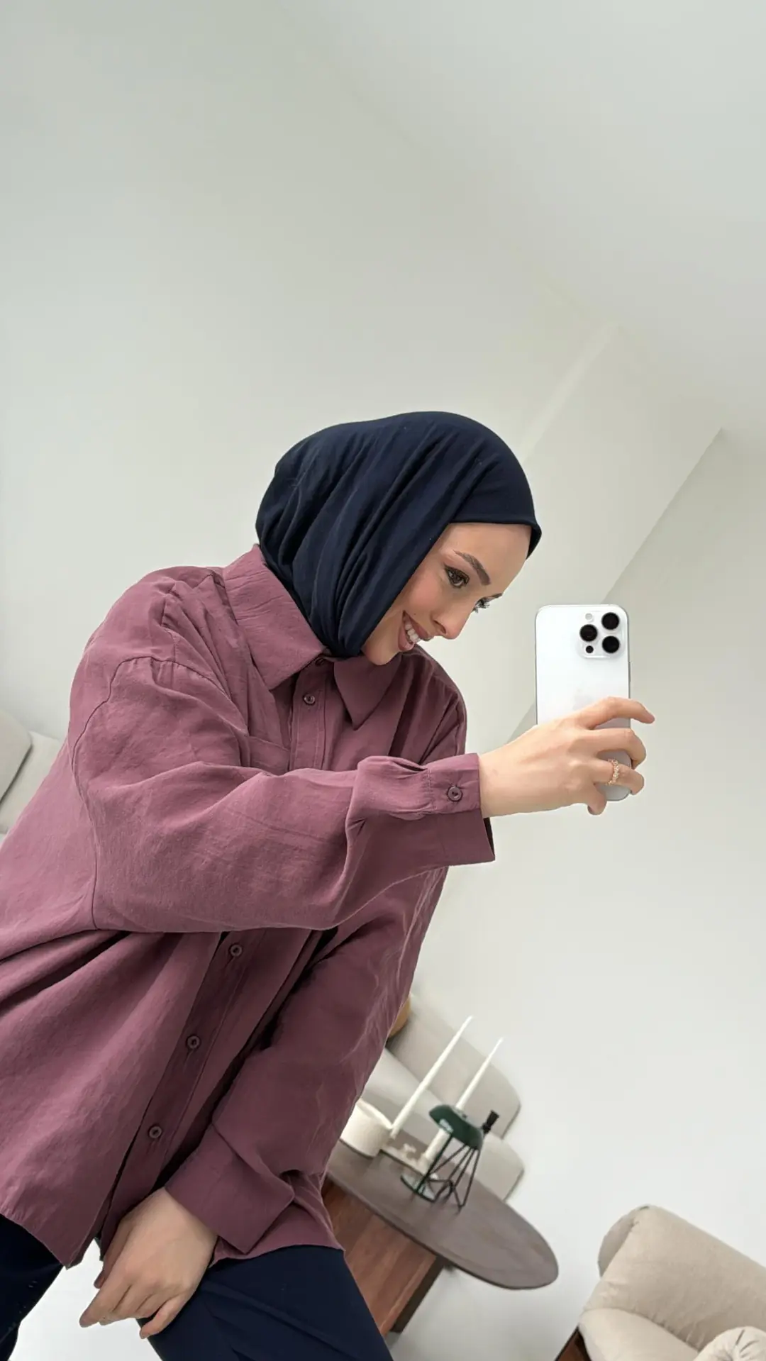 Cepli Oversize Gömlek Gül Kurusu
