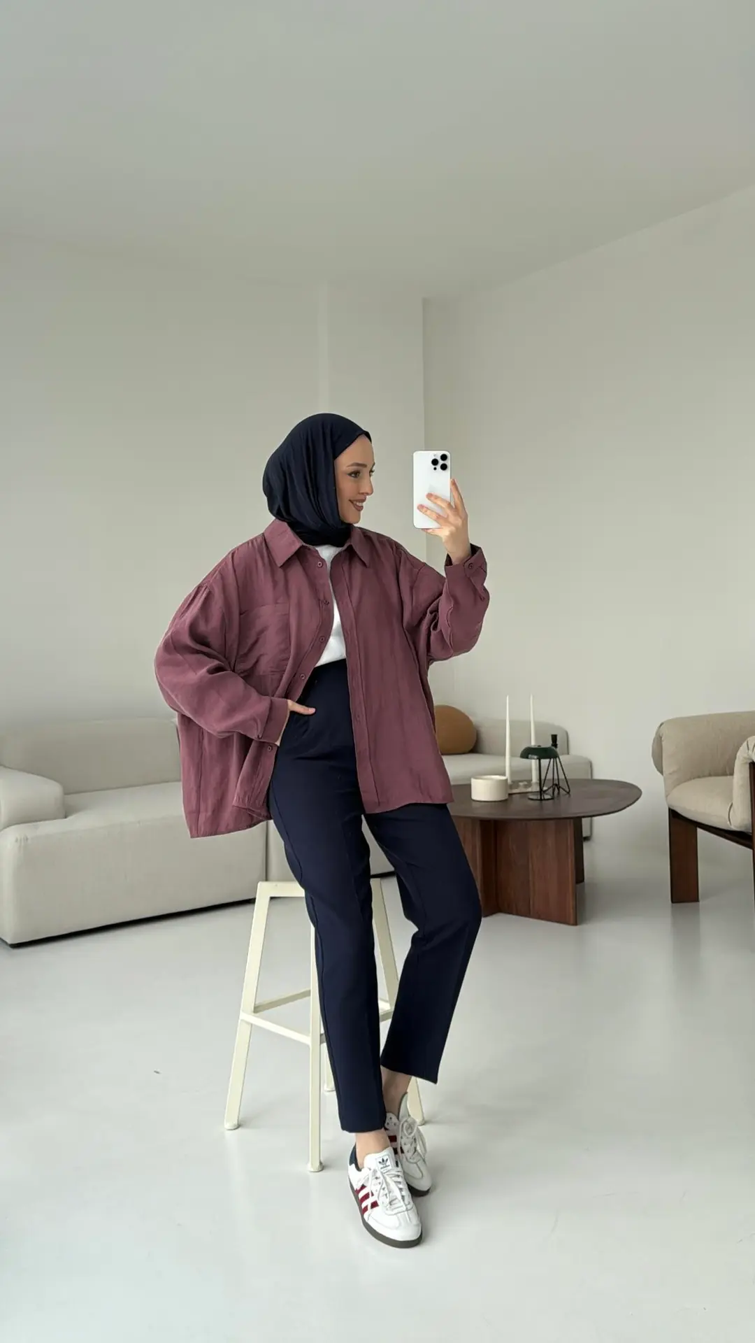 Cepli Oversize Gömlek Gül Kurusu