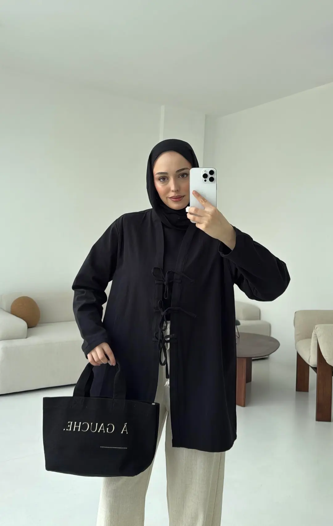 Üç Bağlamalı Kimono Siyah