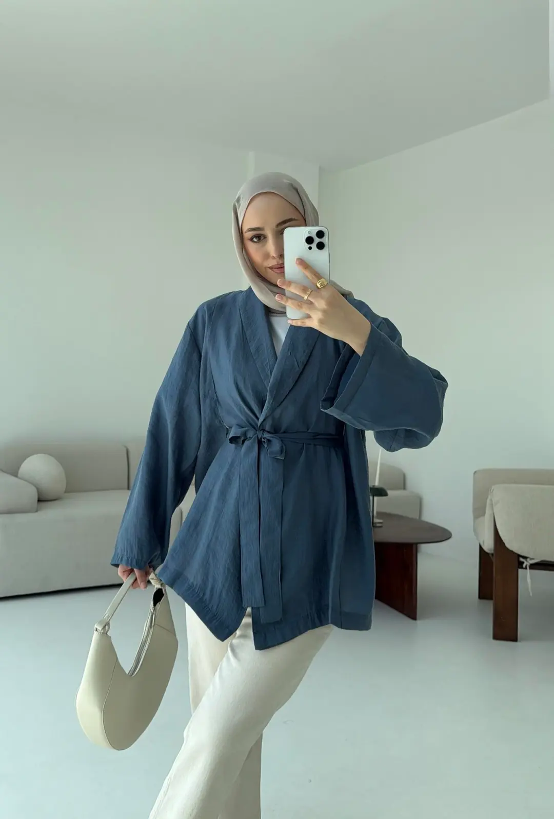 Model Yazlık Kimono İndigo