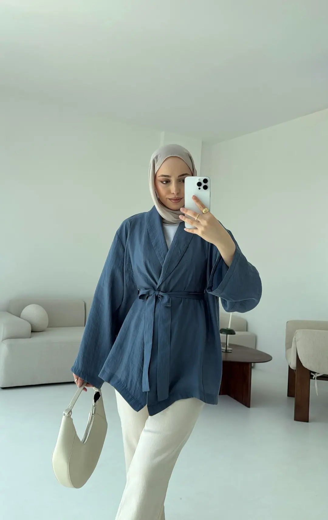 Model Yazlık Kimono İndigo