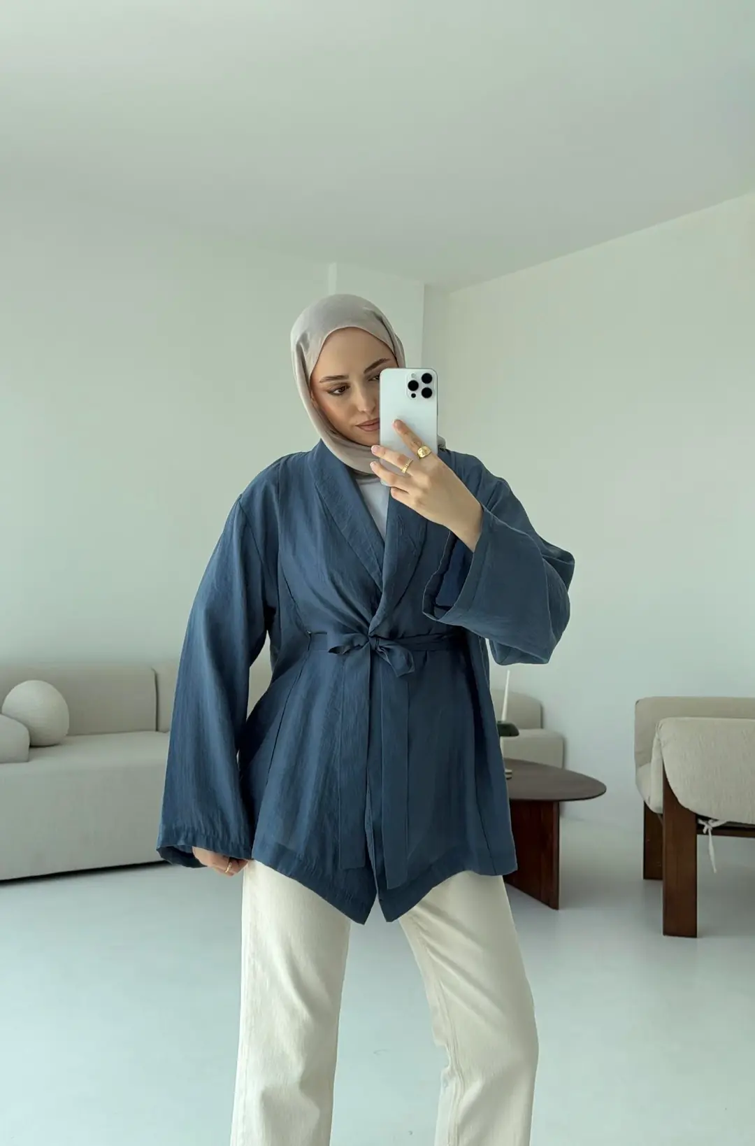Model Yazlık Kimono İndigo