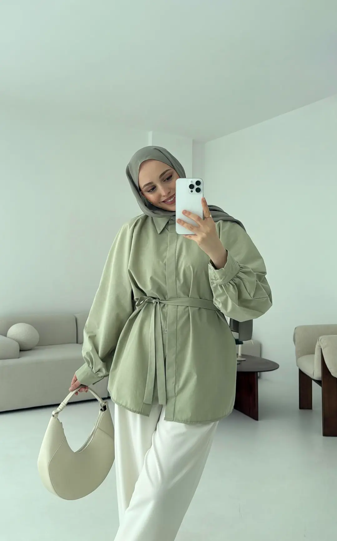 Cagla Balon Kol Bağlamalı Gömlek