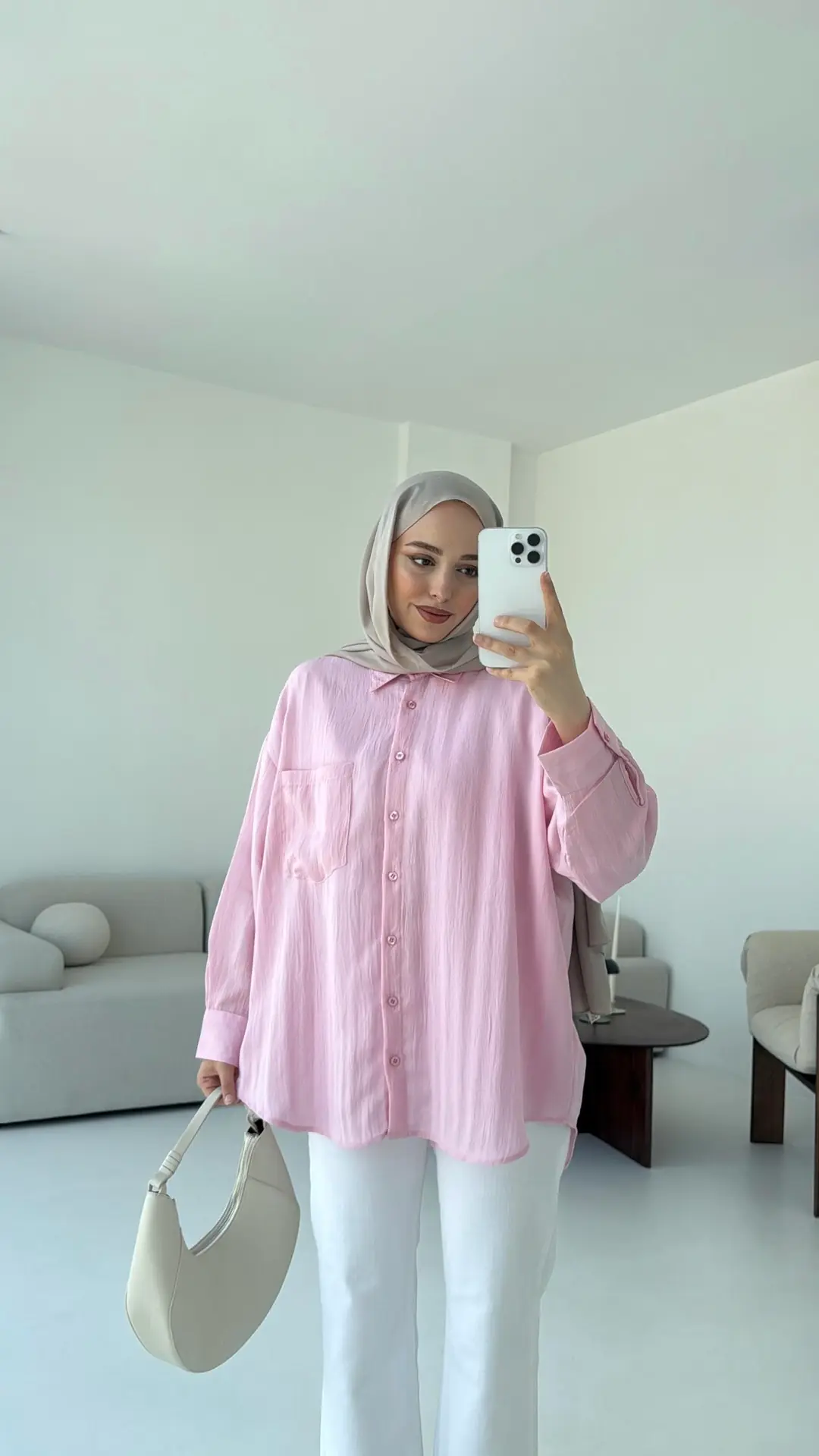 Dokulu Gömlek Pembe
