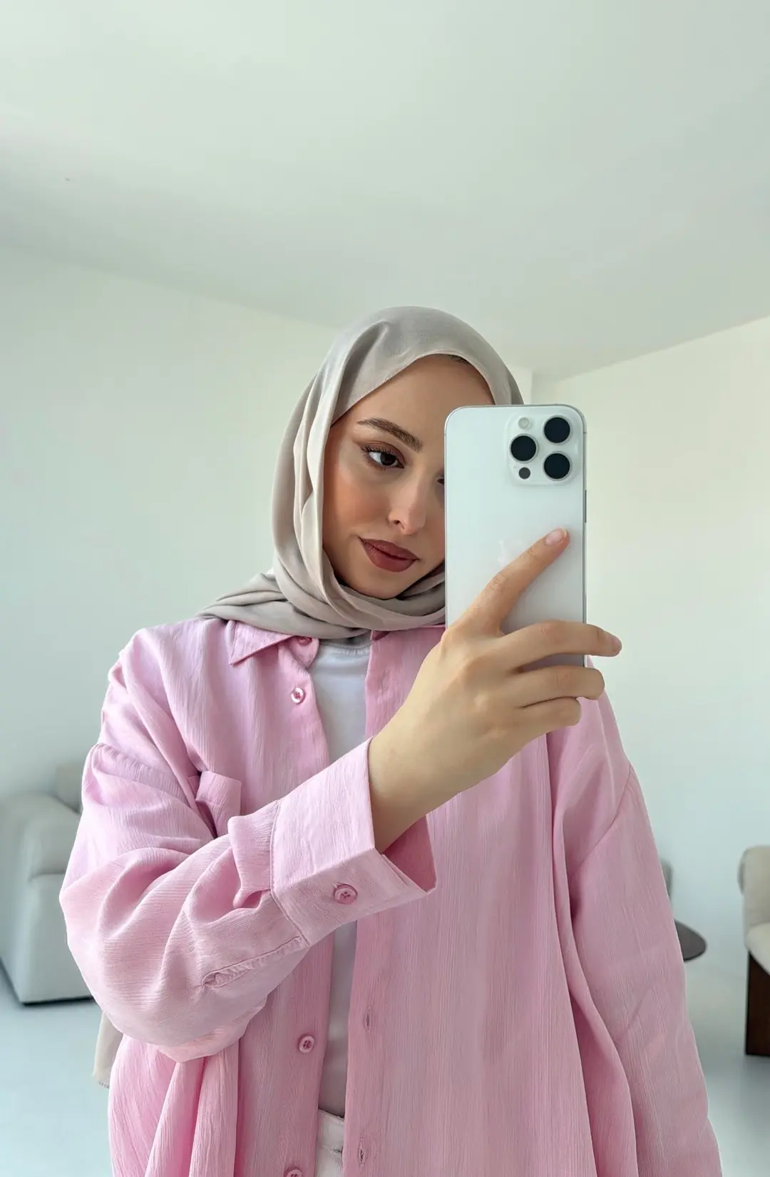 Dokulu Gömlek Pembe