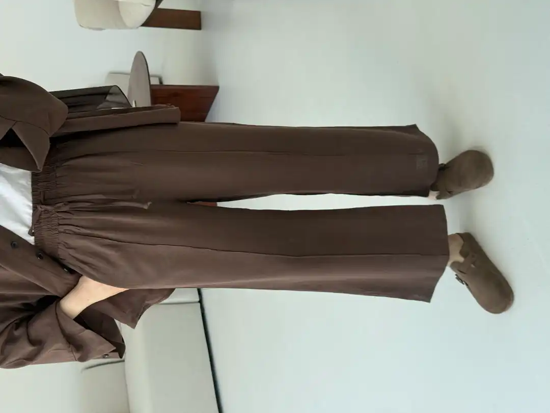 Düğmeli Kimono Takım Kahve
