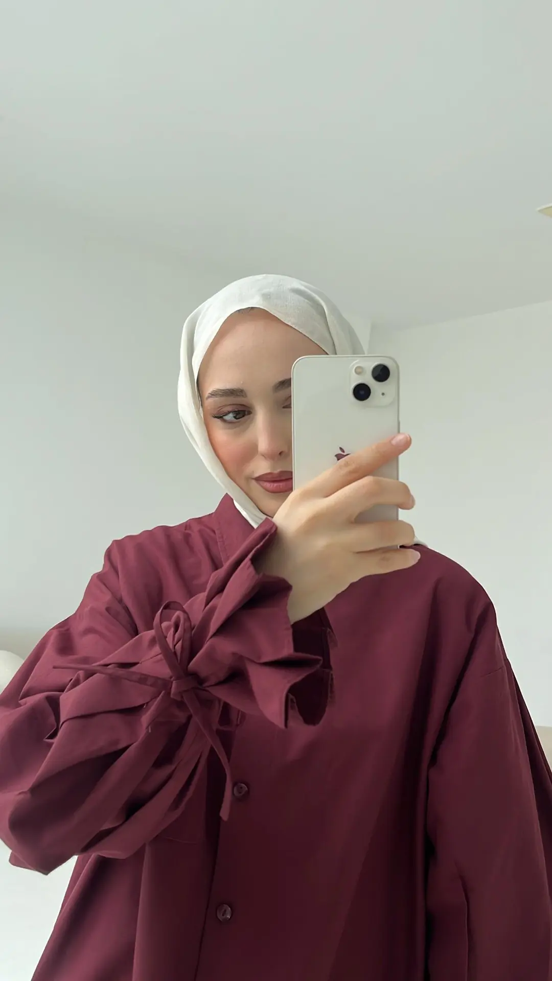 Kol Detay Tasarım Gömlek Bordo