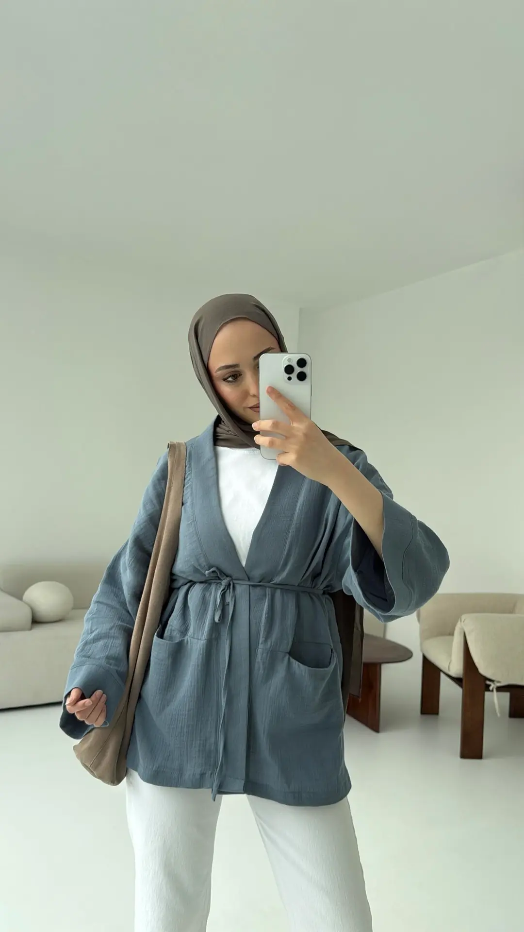 Müslin Kimono Mavi