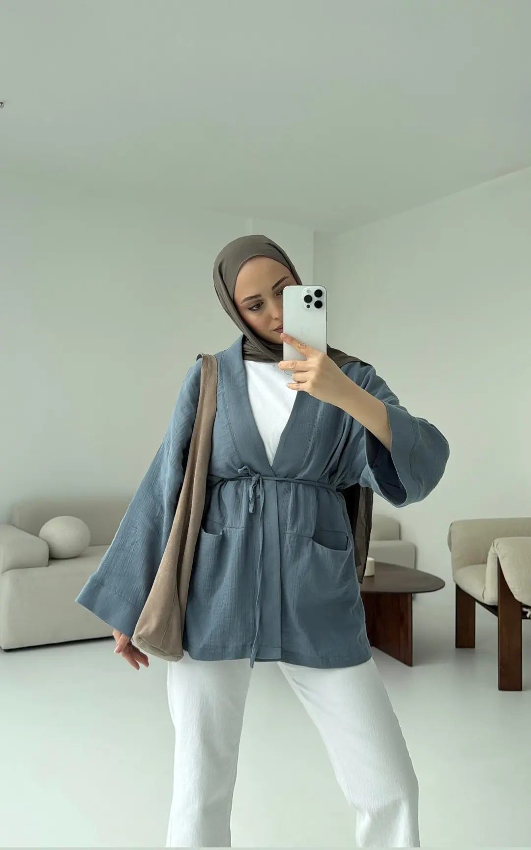 Müslin Kimono Mavi