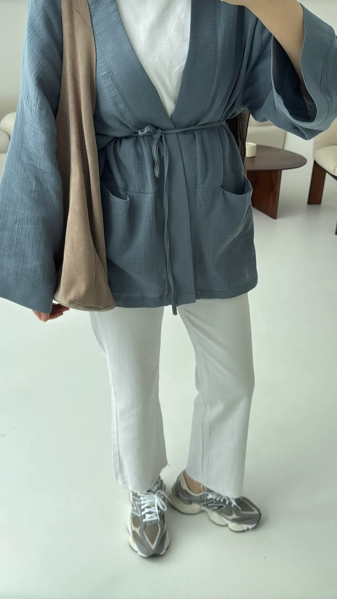Müslin Kimono Mavi