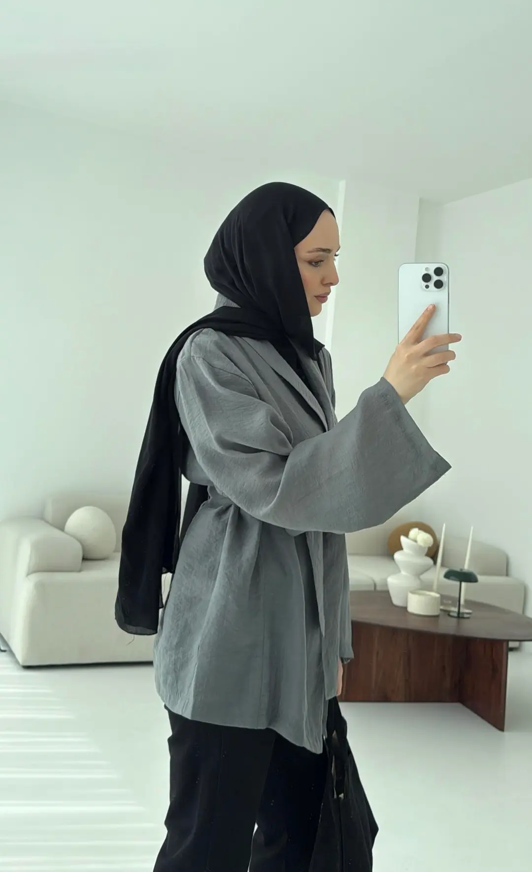Model Yazlık Kimono Antrasit