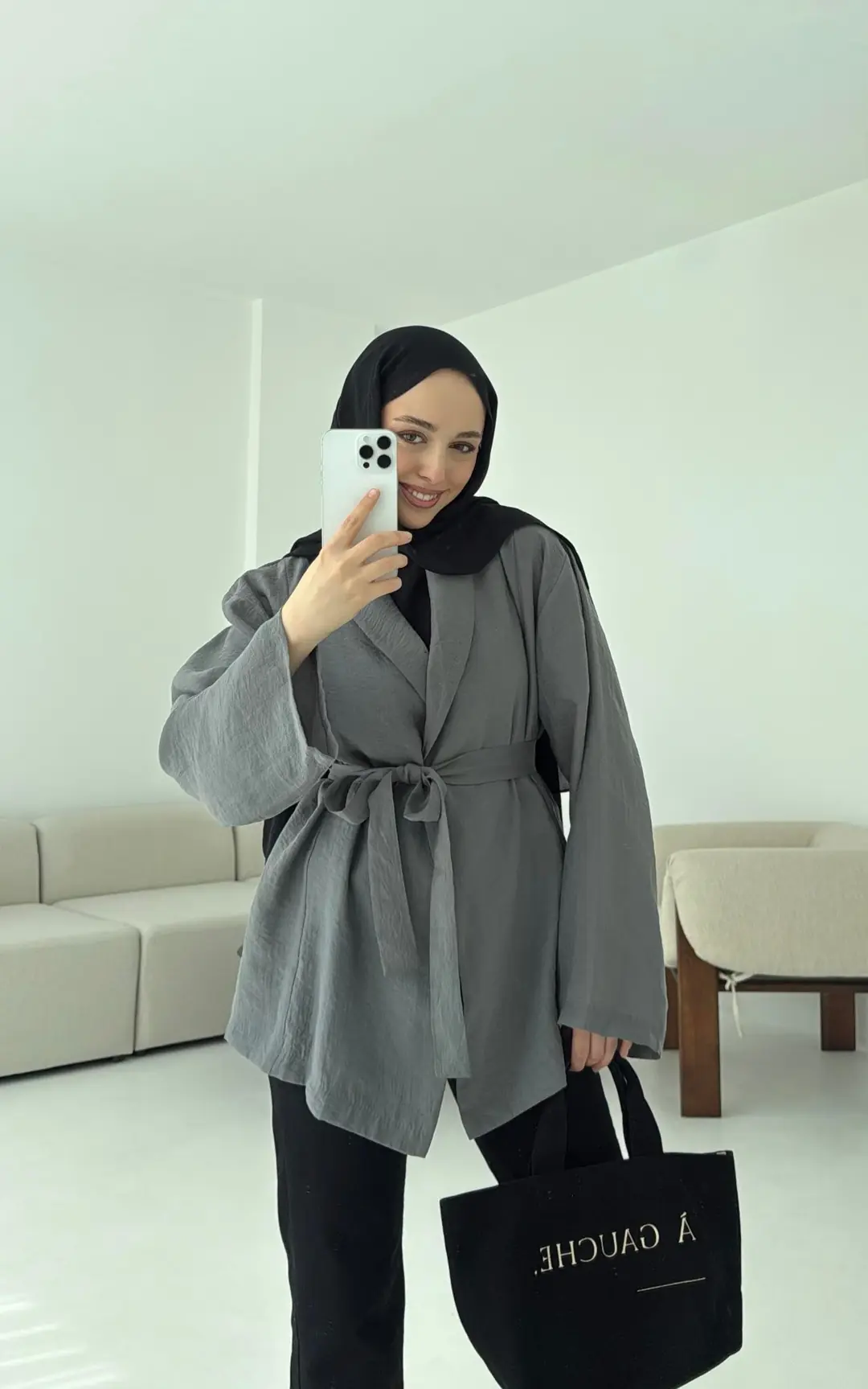 Model Yazlık Kimono Antrasit
