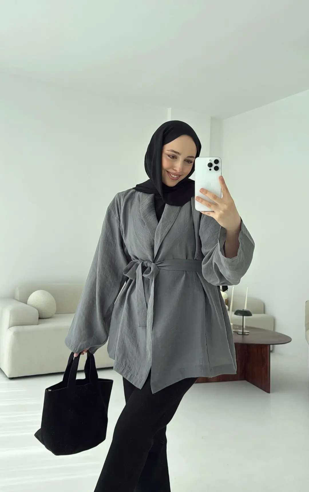 Model Yazlık Kimono Antrasit