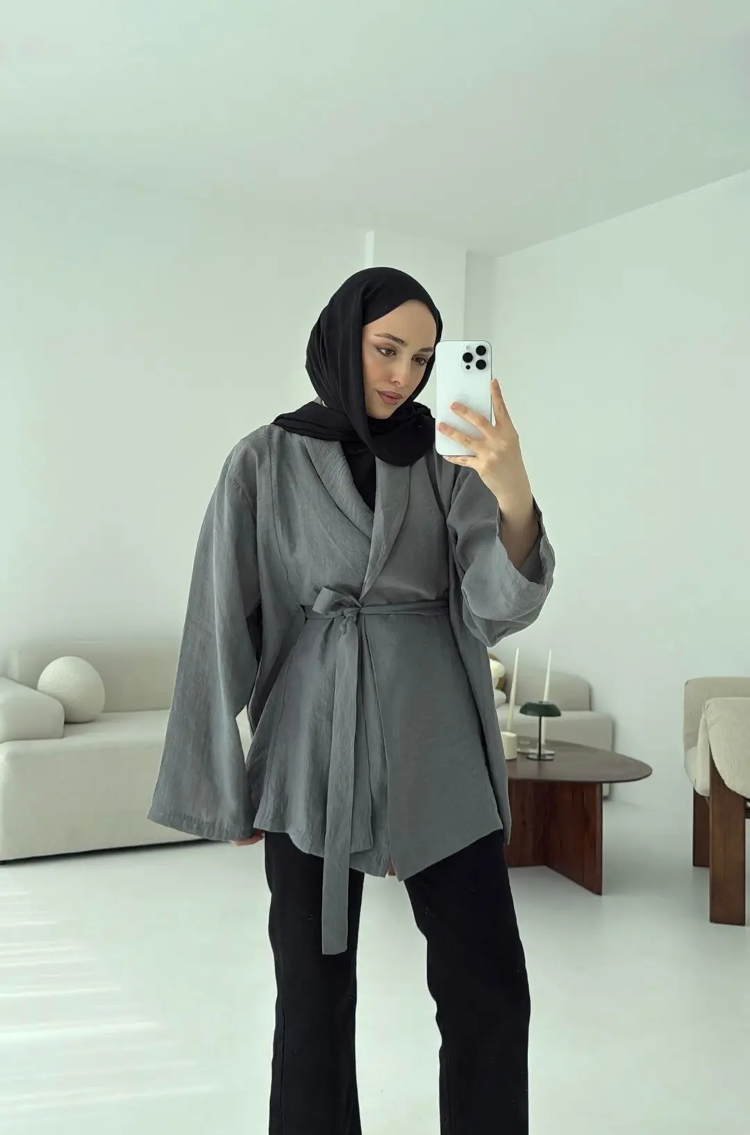 Model Yazlık Kimono Antrasit