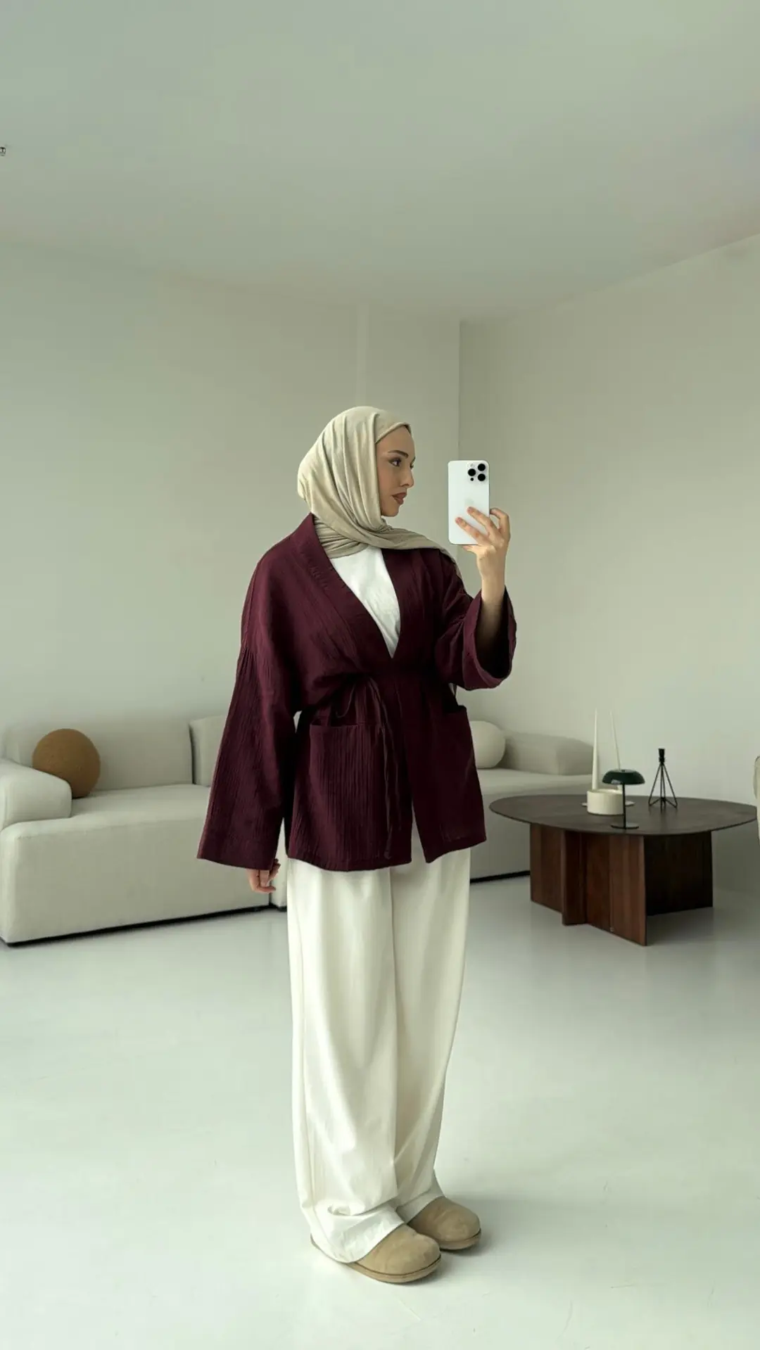 Müslin Kimono Bordo