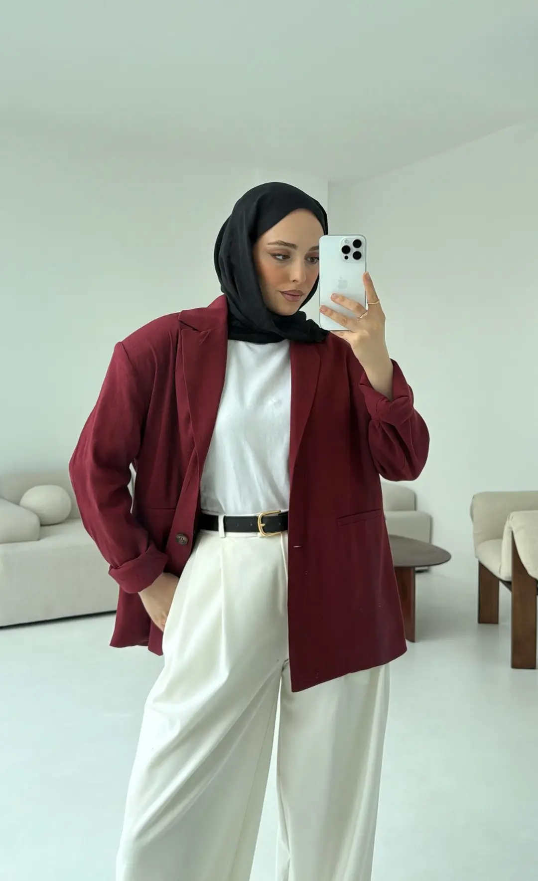Astarsız Yazlık Keten Ceket Bordo